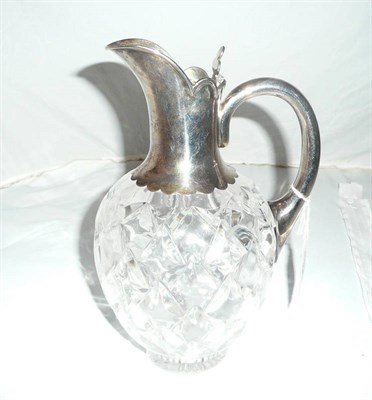 Lot 399 - Silver mounted glass claret jug