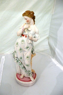 Lot 454 - Coloured Parian figure