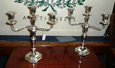 Lot 470 - Pair of silver candlesticks