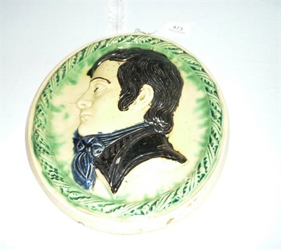 Lot 473 - Majolica portrait plaque