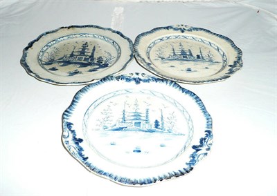 Lot 482 - Three 19th century pearlware plates