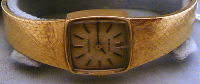 Lot 527 - A lady's 9ct gold wristwatch signed Rolex and Rolex case