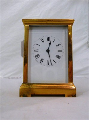 Lot 530 - Brass carriage clock and two keys