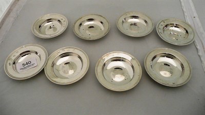 Lot 540 - Eight silver circular ashtrays, London assay, modern