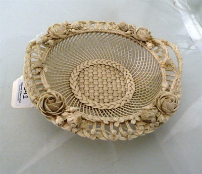 Lot 541 - Belleek three strand basket, restored