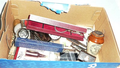 Lot 566 - A box of watches, pens and sundry