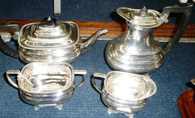 Lot 590 - A silver four piece tea service, Sheffield hallmarks