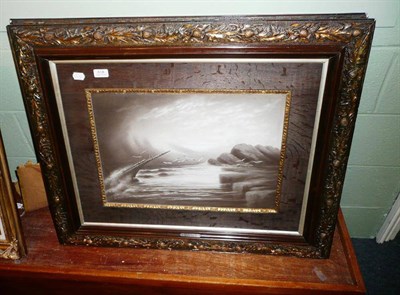 Lot 618 - Pair of framed pastel seascapes mounted in thistle and leaf design moulded frames