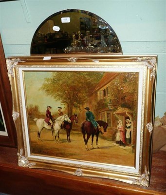 Lot 619 - Oil after Heywood Hardy and an Art Deco mirror