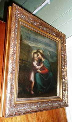 Lot 626 - Madonna and child, oil on canvas