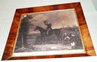 Lot 628 - Rosewood framed print 'hunting scene'