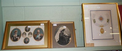 Lot 632 - Royal interest - two framed silks 'The Duke and Duchess of Cornwall' and 'The Duke of...