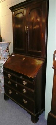 Lot 650 - Oak bureau bookcase