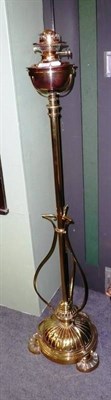 Lot 655 - Brass oil lamp stand