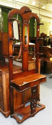 Lot 674 - Victorian mahogany hall stand