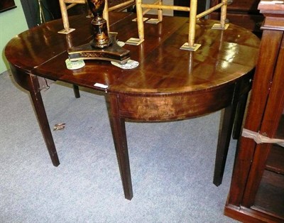 Lot 678 - George III mahogany D end dining table (a.f.)