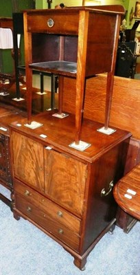 Lot 688 - Mahogany beside cabinet fitted single drawer and a mahogany commode, converted