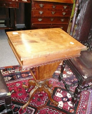 Lot 698 - Victorian walnut work table