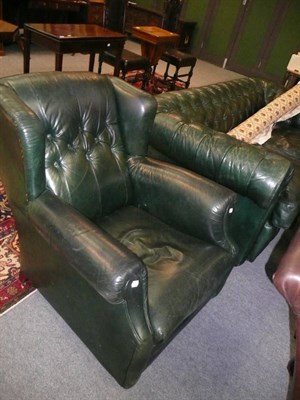 Lot 699 - Two leather settees and a chair