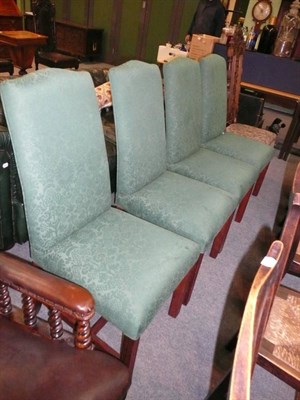 Lot 701 - Set of four upholstered high back dining chairs