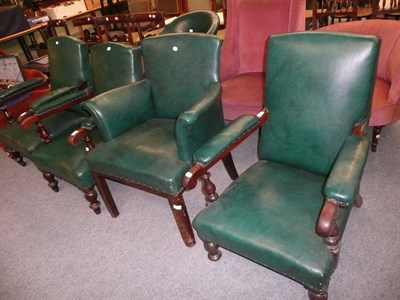 Lot 713 - Three late 19th century armchairs and a tub shaped armchair