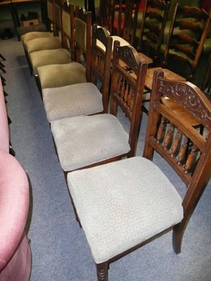 Lot 718 - Set of four Edwardian mahogany upholstered chairs, a pair of Edwardian mahogany dining chairs and a