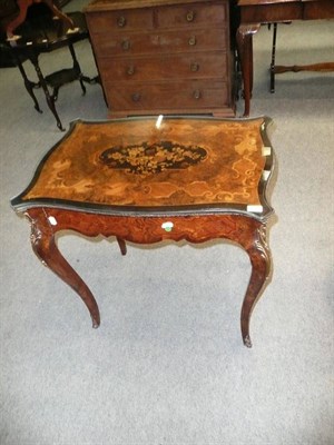 Lot 729 - A Louis XV Style Walnut, Ebonised and Floral Marquetry Writing Table, late 19th century, the...