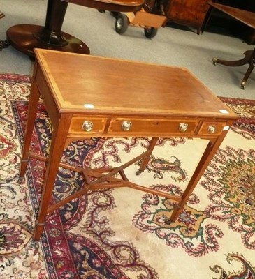 Lot 733 - Edwardian mahogany and satinwood banded side table