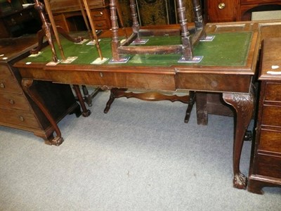 Lot 736 - Mahogany leather-top sideboard