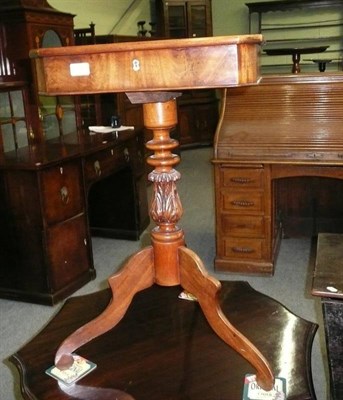 Lot 741 - Victorian mahogany sewing table