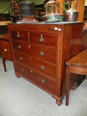 Lot 747 - Inlaid mahogany chest of drawers