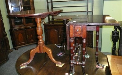 Lot 763 - Two tripod tables and a small gateleg table