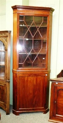 Lot 771 - Mahogany standing corner display cabinet