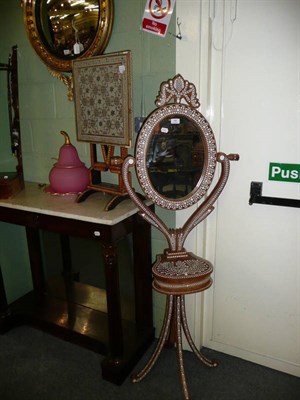 Lot 787 - Inlaid Indian mirror and a table