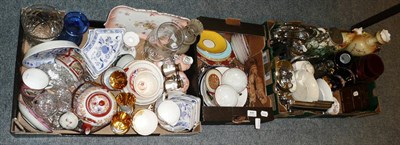 Lot 808 - Quantity china, glass, plate etc in three boxes