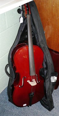 Lot 596A - A 1/4 size cello - The Stentor Student II, in nylon case with music stand