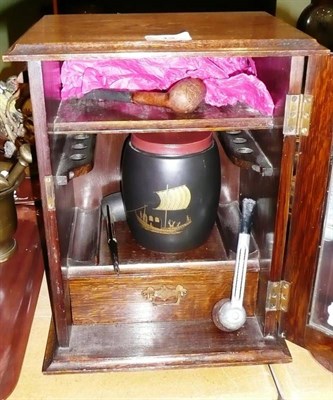 Lot 12 - Smoker's cabinet with jar