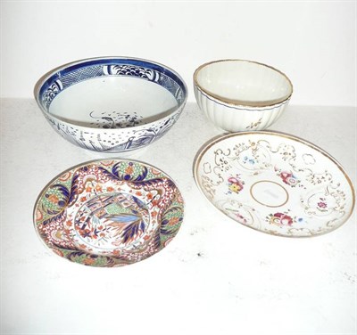 Lot 17 - Tray of 19th century decorative ceramics including Derby bowl