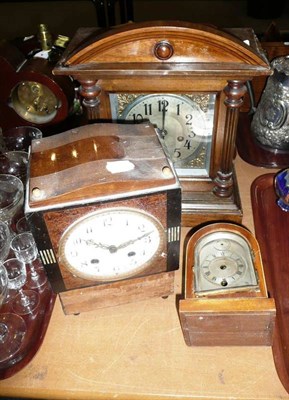 Lot 37 - Two striking mantel clocks and a mantel timepiece