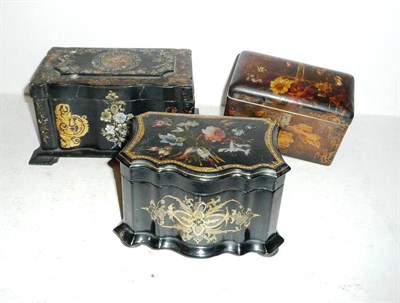 Lot 46 - Three papier-mache boxes