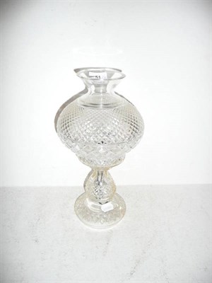 Lot 51 - Waterford cut glass mushroom lamp (damaged)