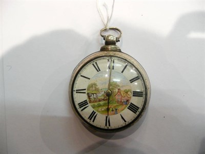 Lot 67 - 19th century silver verge pair cased pocket watch