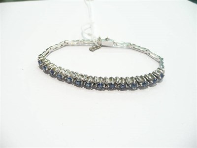 Lot 87 - Sapphire and diamond bracelet