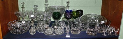 Lot 106 - A shelf of assorted cut glassware