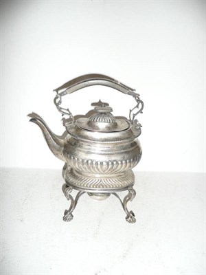 Lot 146 - A silver kettle and stand, London 1905, S W Smith and Co.