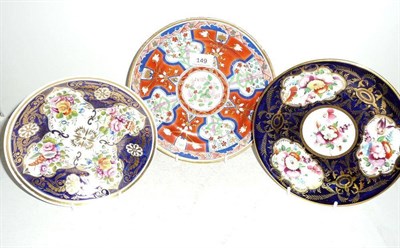 Lot 149 - Three 19th century porcelain plates