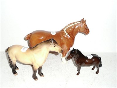 Lot 151 - Beswick Suffolk Punch 'Hasse Dainty', Beswick Highland pony 'Mackionneach' (both restored) and...