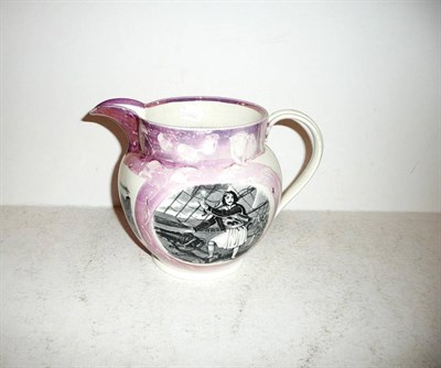 Lot 165 - A 19th century Sunderland pink lustre jug