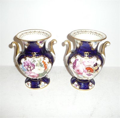 Lot 169 - A pair of early 19th century Coalport botanical painted vases (a.f.)