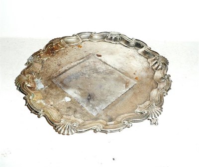 Lot 177 - An engraved silver salver, London assay, 1903 approx 28 oz